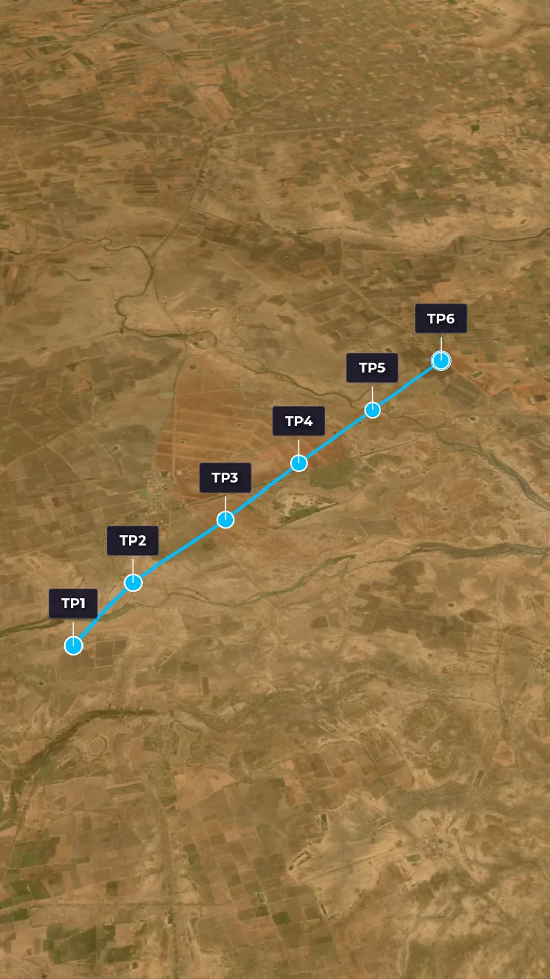 Dholera Highway — TP1 to TP6 Path-Tracking Professional Map Animation — AI map animation template