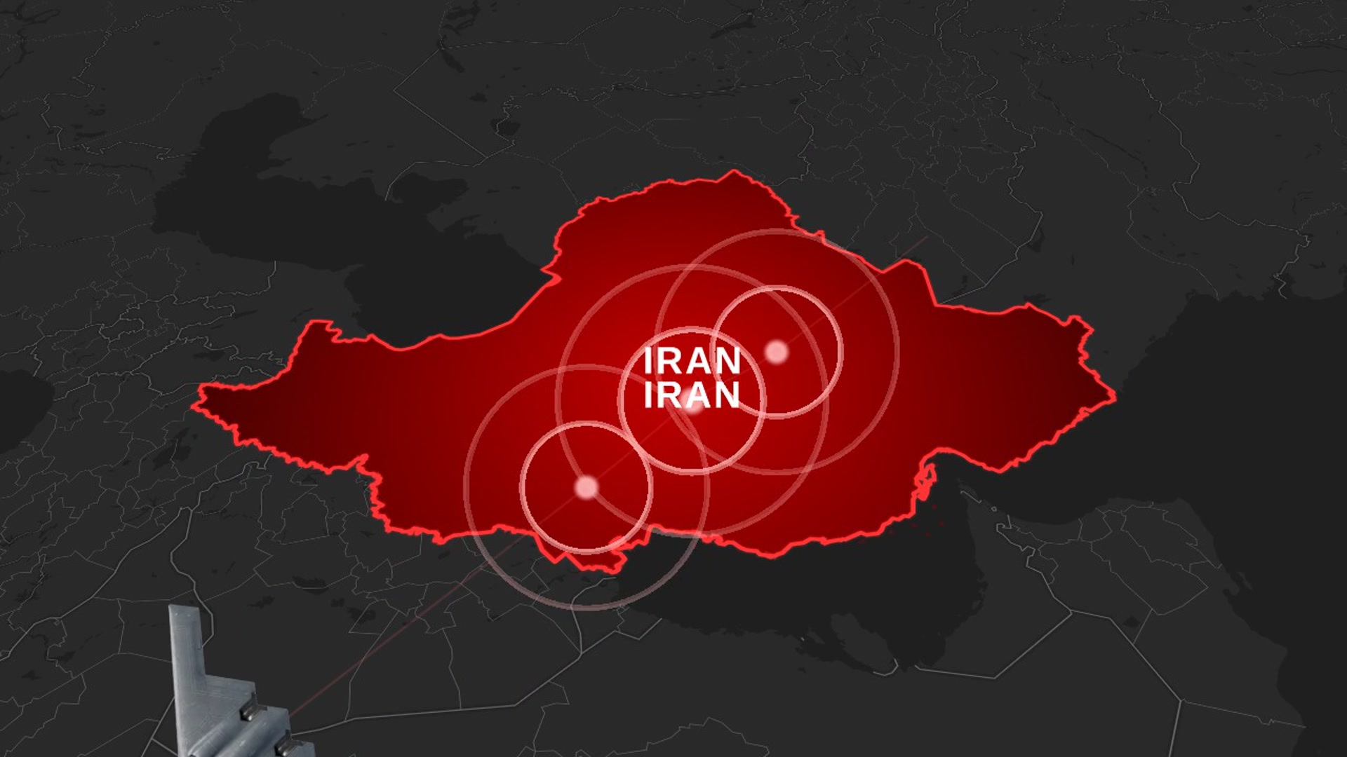 Dark Tactical Strike on Iran — B-2 Spirit Bombing Run (15s) — AI map animation template