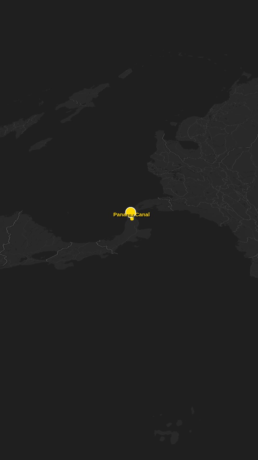 Slow Rotating Zoom to Panama Canal with Corridor Highlight on Dark Map — AI map animation template