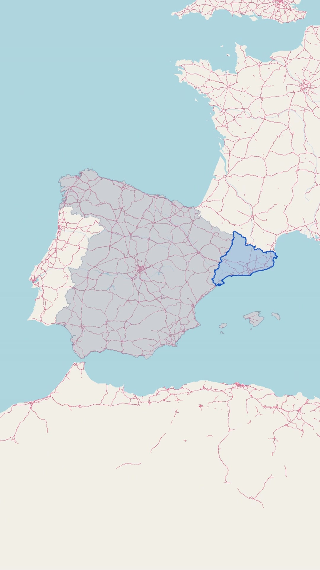 Spain — Catalonia — AI map animation template
