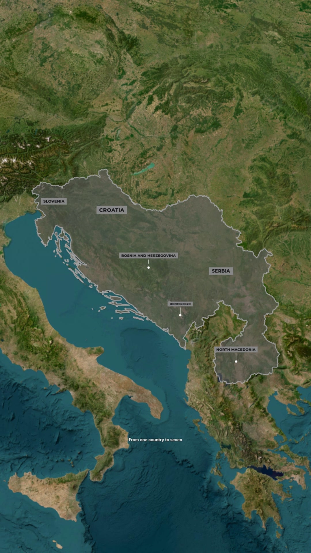 Yugoslavia — Seven Countries — AI map animation example