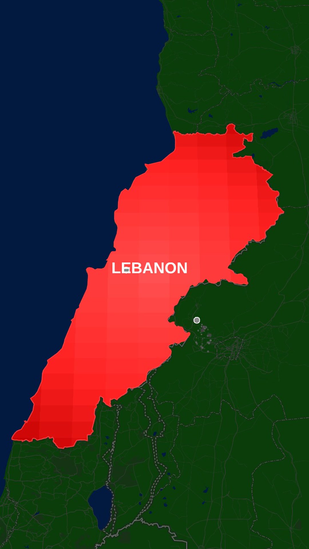 Lebanon Tactical Airstrike Animation — F-35I Strike, Explosions & Smoke (Middle East Tactical Map) — AI map animation template