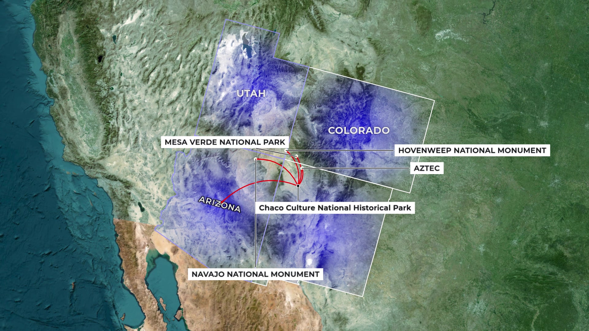 Chaco — Ancient Southwest Network — AI map animation example