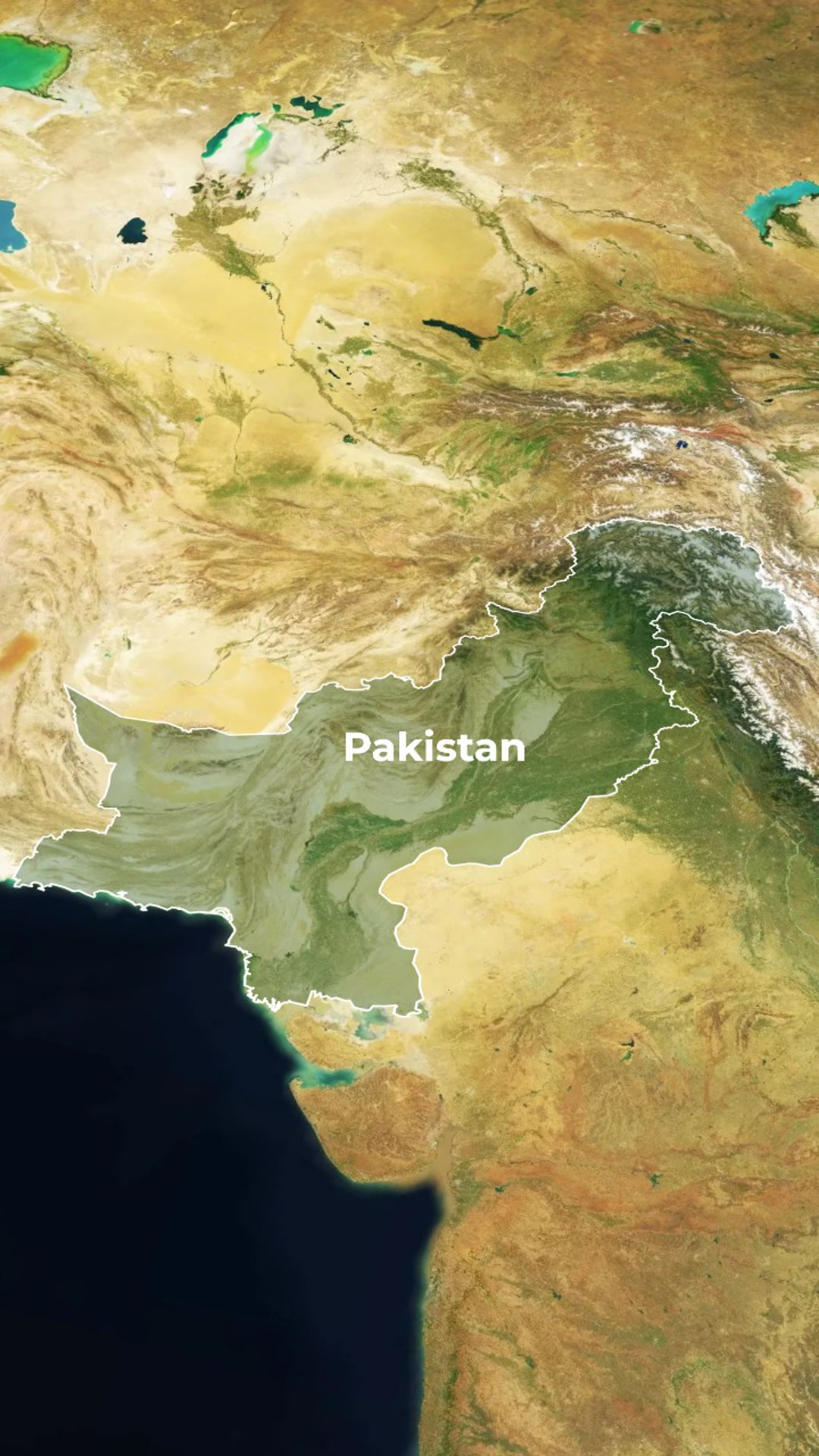 Iran Red Highlight with Comet-Trail Border and Image Overlay; Zoom Out then Zoom into Pakistan with Name and Pulse — AI map animation template