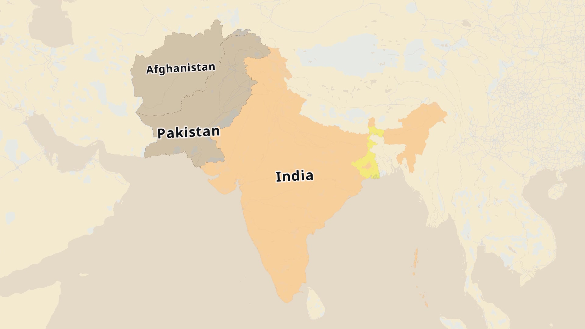 Medieval Indian Subcontinent — AI map animation example
