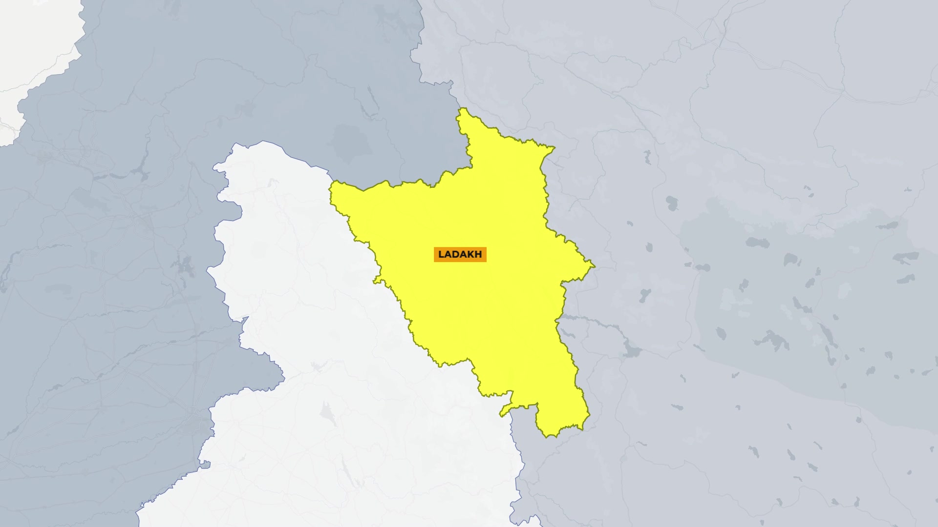 Where is Ladakh within India and how close is it to the bord — AI map animation example