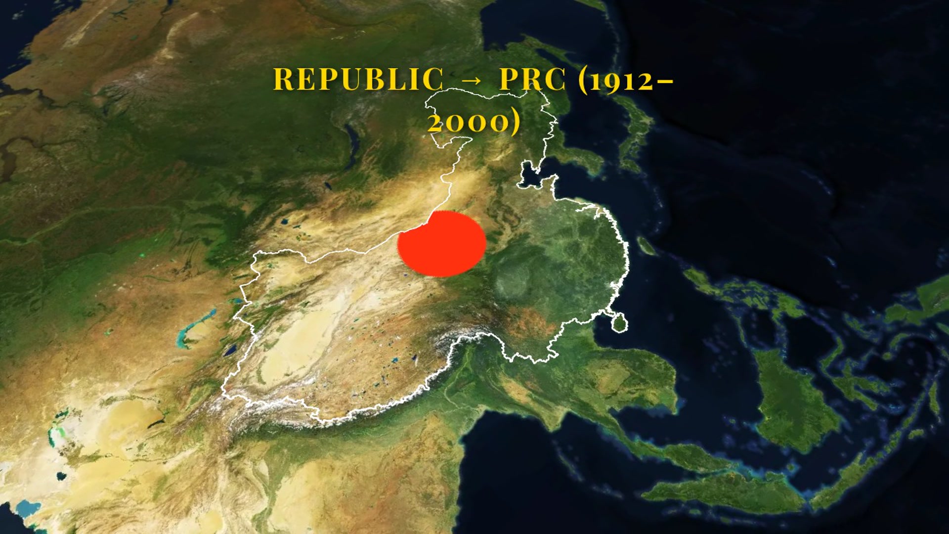 中国：公元前3000年—公元2000年 历史演进动画 — AI map animation template